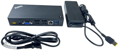 Lenovo ThinkPad USB-C Dock DK1633 USB VGA DP Docking Station w/ AC - Image 1 of 4