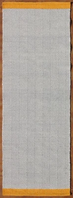 Texture by TD Handwoven Wool & Cotton Herringbone Rug | White & Mustard Border - Image 1 of 3