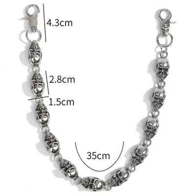 Mens Cleanfit Skull Wallet Chain Womens Waist Belt Chain Keychain Jeans Chain - Image 1 of 4