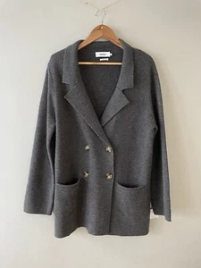 Notshy Cashmere Cardigan Size L Large Grey Merino Blend Autumn Winter - Picture 1 of 14