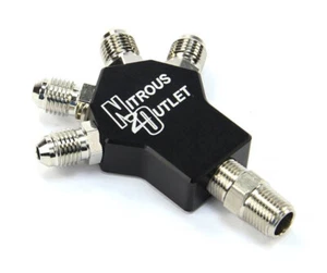 50-01725 Nitrous Outlet Powersports 1 In 4 Out Distribution Block w/Fittings - Foto 1 di 3
