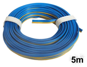 5m Litze 3-adrig blau/blau/gelb Modellbahn-Kabel  für Märklin Weichen NEU - Bild 1 von 1