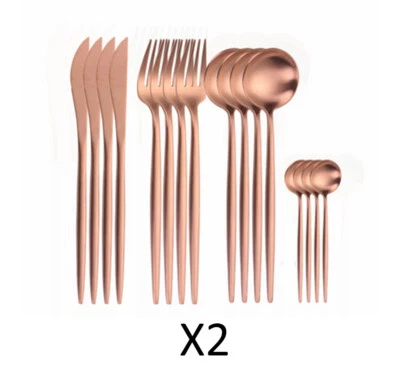 32 teiliges Besteckset Edelstahl Farbe Roségold - Bild 1 von 3