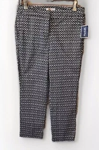 Kenar Cropped Pants Women's Size 4 Blue & White Geometric Print Trousers NEW NWT - Picture 1 of 10