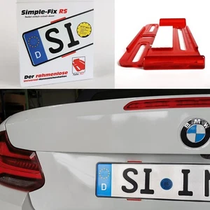 Simple-Fix RS rot exklusiver rahmenloser Universal Kennzeichenhalter Komplettset - Bild 1 von 15