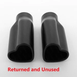 Returned Unused Exhaust Tips 1.875" Inlet Heart Shaped Out 6" Length 2PCS Black - Foto 1 di 5
