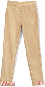 HUE Girls' Corduroy Leggings, Comfortable & Breathable Leggings, Beige, Medium - Picture 1 of 4