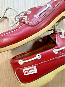 QUODDY vintage 1980's rare RED TOP SIDERS ladies size 7.5" prep USA boat shoe - Picture 1 of 15