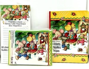 Juego de 3 tarjetas de notas MARY ENGELBREIT ratones diario regalos de Navidad lista Engelbright - Imagen 1 de 4