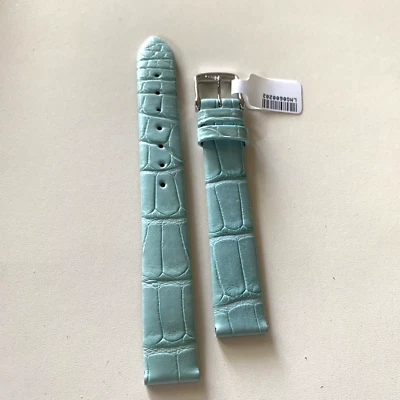 Correa de reloj Longines cocodrilo azul verdoso claro 13 mm con hebilla delgada SUIZA Foto 1 de 4