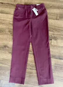 White House Black Market The Slim Ankle Straight Leg Dress Pants Plum Size 00 - Picture 1 of 9