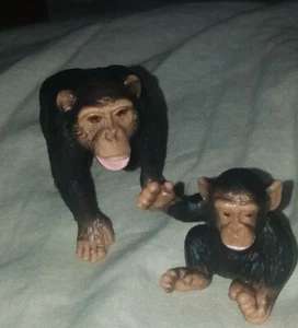 Schleich Chimpanzee Baby Infant And Male Chimp - Picture 1 of 7