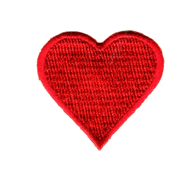 RED HEART 1" Iron On Patch Love Valentine Hearts - Image 1 of 1