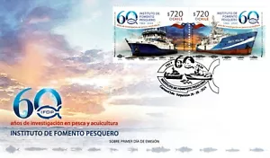 Chile 2024 FDC 60th Anniversary Instituto de Fomento Pesquero 1964-2024 - Ships - Picture 1 of 2
