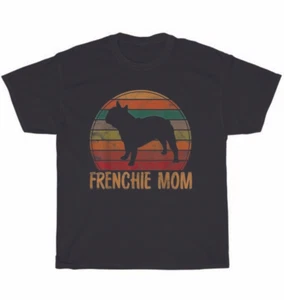 Vintage Retro Frenchie Mom Mama French Bulldog Dog Pet Puppy T-Shirt Unisex Gift - Picture 1 of 4