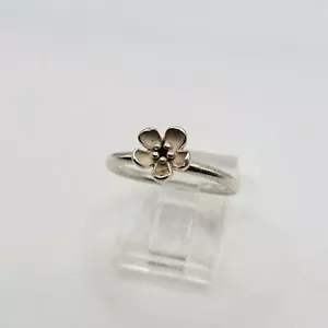 PANDORA Cherry Blossom Pink Enamel Ring. Size 52/L Hallmarked ALE S925 - RETIRED - Picture 1 of 5