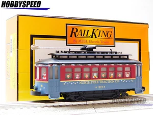 MTH RAILKING NORTH POLE BUMP N GO TROLLEY CHRISTMAS LEDS O GAUGE car 30-5245 NEW - Picture 1 of 10