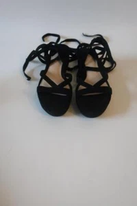 NWOB Womens Klik Black Strappy Ankle Tie Wedge Sandals 6.5 * - Picture 1 of 8