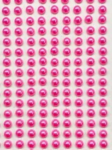 200 Neon Pink Self Adhesive Pearls 6mm Small Round Pearl Bead Embellishments - Picture 1 of 4