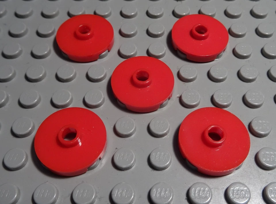 Lego Plate Converter Round 2x2 Red 5 Pieces - Image 1 of 1