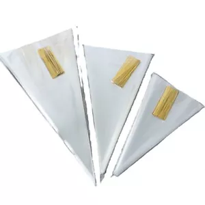 50 Clear OPP Cone Bags Sweets Lollies Birthday Party Wedding Favours - Picture 1 of 2