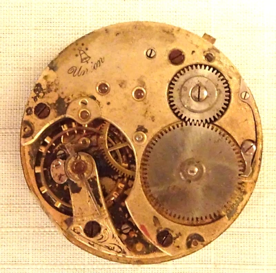 Механизм для карманных часов Union 11J 16S антикварные швейцарские запчасти или ремонт - Изображение 1 из 2