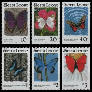 Sierra Leone 1989 - Mi-Nr. 982-987 II A ** - MNH - Schmetterlinge / Butterflies - Picture 1 of 1