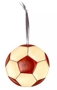 Soccer - Double-sided Wood Intarsia Christmas Tree Ornament - Sports theme - Picture 1 of 1