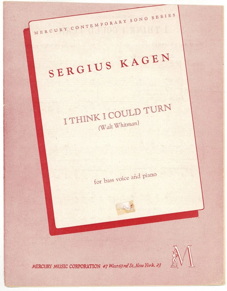 Walt WHITMAN, words by / Sheet music I Think I Could Turn 1st Edition 1952 - Image 1 of 1