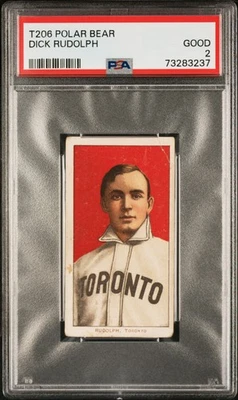 1909-11 T206 Polar Bear Dick Rudolph PSA 2 New Label - Image 1 of 2