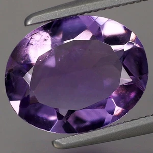 Natural Gemstone 2.11ct 10x8mm Oval Natural Untreated Purple Amethyst, Uruguay - Imagen 1 de 4