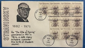US #1845 2¢ Igor Stravinsky FDC / First Day Cover (Gary) Hudeck Cachet (1982) - Picture 1 of 2