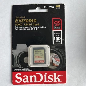 SanDisk 256GB Extreme SDXC UHS-I Memory Card - SDSDXVV-256G-GNCIN - Picture 1 of 2