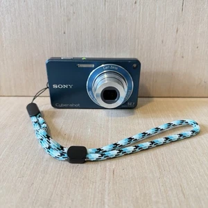 Sony Cyber-shot DSC-W350 14,1 megapixel fotocamera digitale blu testata buona con scheda di ricarica pipistrello - Foto 1 di 13