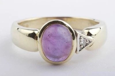 Amethyst Diamond Brilliant Ring 585 Er Yellow Gold - Imagem 1 de 4