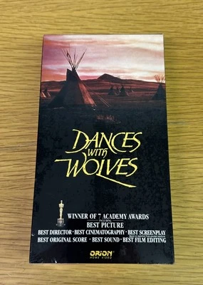 Dances With Wolves VHS RARE FACTORY SEALED STUDIO WATERMARK 1990 1st print Orion - Image 1 of 4