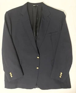 Blazer lana vintage uomo 54L blu navy bottoni oro cappotto sportivo preppy made USA - Foto 1 di 16