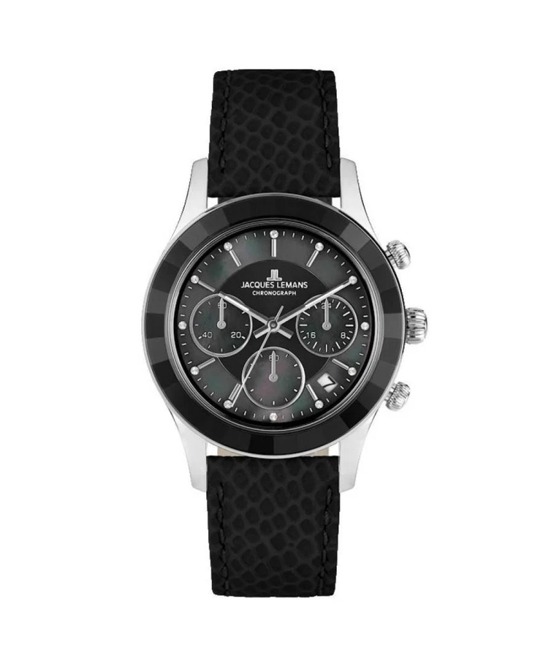 JACQUES LEMANS Mujer Reloj Analógico Cuarzo Informal Vestido Clásico Esfera Negra Impermeable Foto 1 de 4