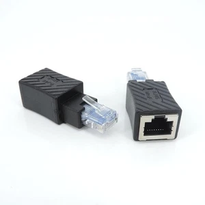 RJ45 Male to RJ45  Female Cat5/6 Ethernet LAN Up Angle connector for PC - Picture 1 of 11