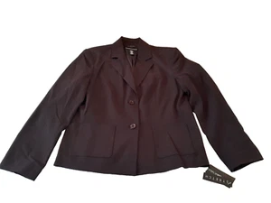 Norton McNaughton Dark Brown Jacket Stitch Detail Fully Lined Size 10 New W/Tags - Picture 1 of 2