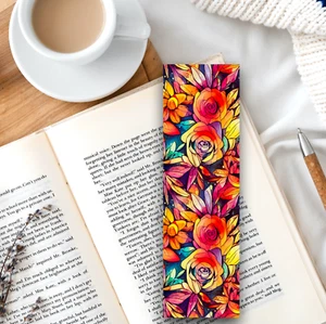 Bold flowers Gift For Women Readers Teachers Bookworms Clear Sleeve - Picture 1 of 2