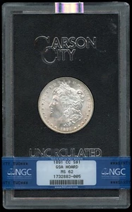 1891 CC NGC CAC MS62 GSA HOARD Silver Morgan Dollar $1 - Picture 1 of 2