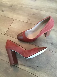 Nuevo JCrew Lena Zapatos de Gamuza Punta de Satén $258 8 Tacón F5588 Coñac Oscuro - Imagen 1 de 11