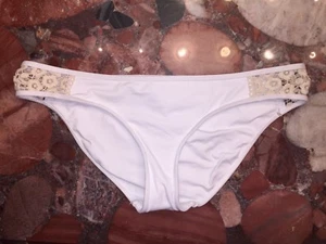 Lucky Brand White Crochet Bikini Swimsuit Bottom Womens L NWT - Bild 1 von 4