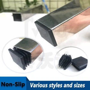 Rectangle And Square Plastic End Caps Blanking Inserts Table Chair Legs Non-Slip - Picture 1 of 12