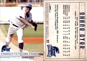 Shane Dyer 2010 Grandstand Charlotte Stone Crabs #NNO Card *AutographDen*