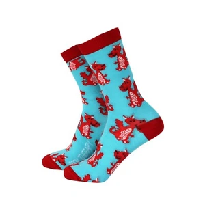 Women's Welsh Dragon Cymru Y Ddraig Goch Bamboo Socks Therapy from Smiling Faces - Picture 1 of 1