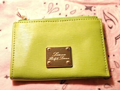 Mujer Ralph Lauren Abeto Verde Cuero Genuino! Estuche para tarjetas de crédito 💳... Foto 1 de 4