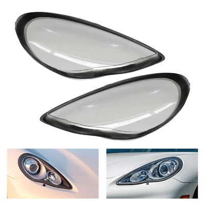 Left Right Headlight Lens Covers Pair Fit Porsche Panamera 2010 2011 2012 2013 Foto 1 de 4