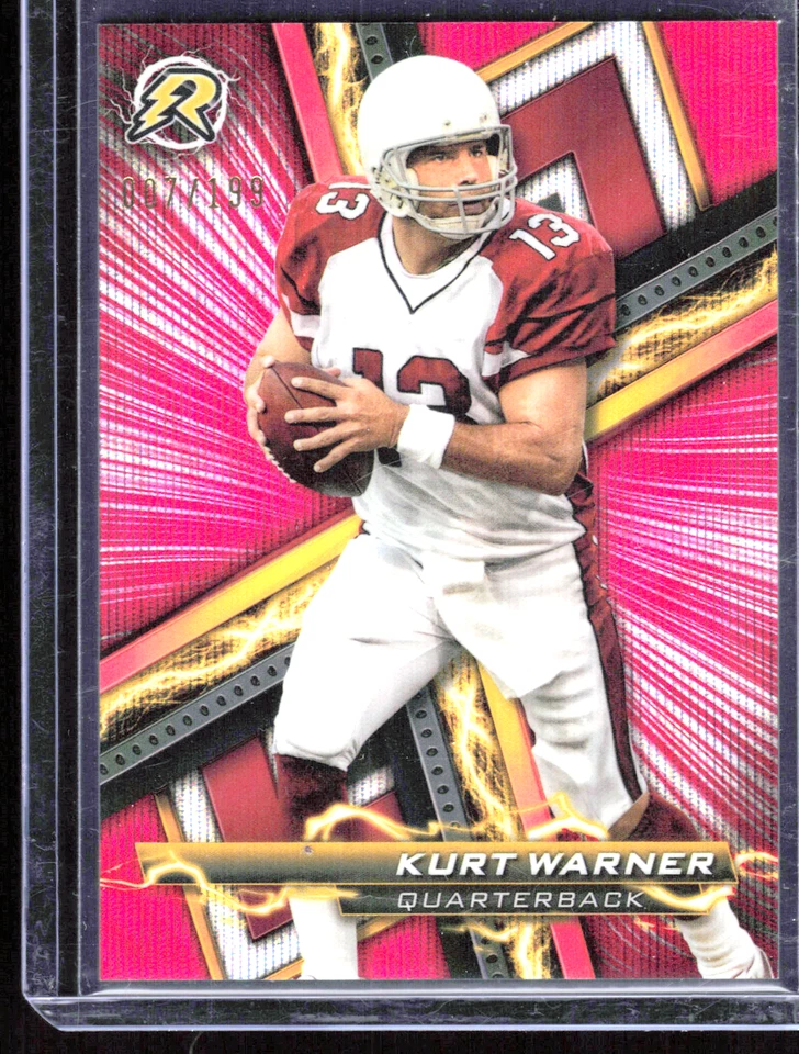 2023 Topps Composite Resurgence Kurt Warner Ruby Surge Refractor /199 #64 - Image 1 of 2
